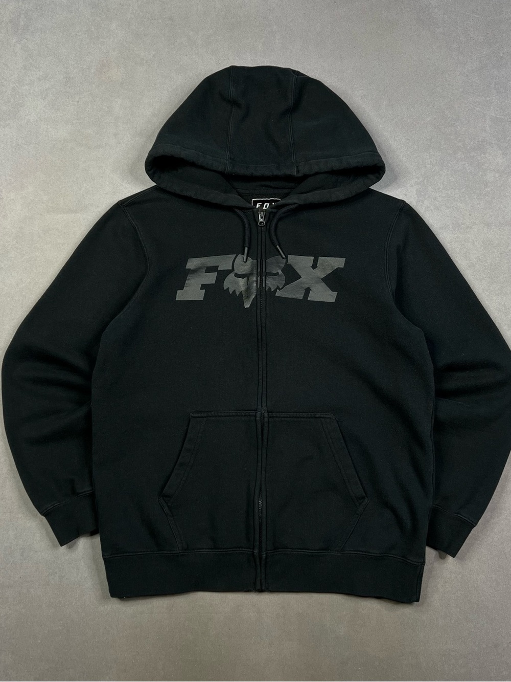 Fox Black Zip-Up Logo Hoodie